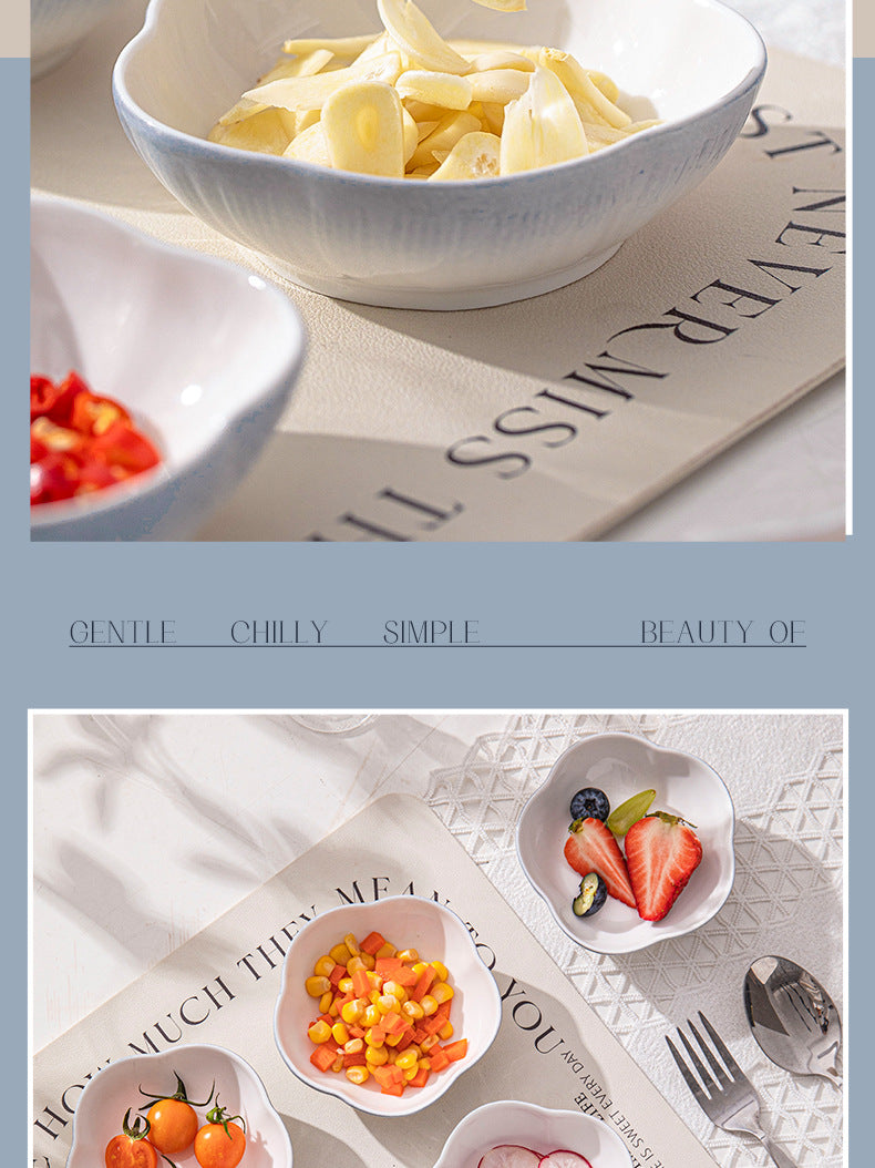 Jingdezhen Ceramic Flavor Plate Custom Home Hot Pot Dipping Sauce Plate Snack Small Plate Dish Plate Pickle Plate Soy Sauce Vinegar Plate