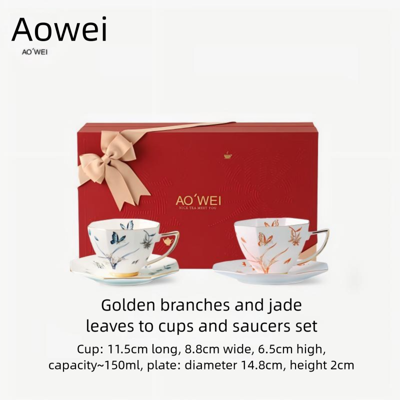 Jingdezhen Ceramic Custom Coffee Cup and Saucer Teacher's Day National Day Gift for Best Friend Wedding Gift Gift Box