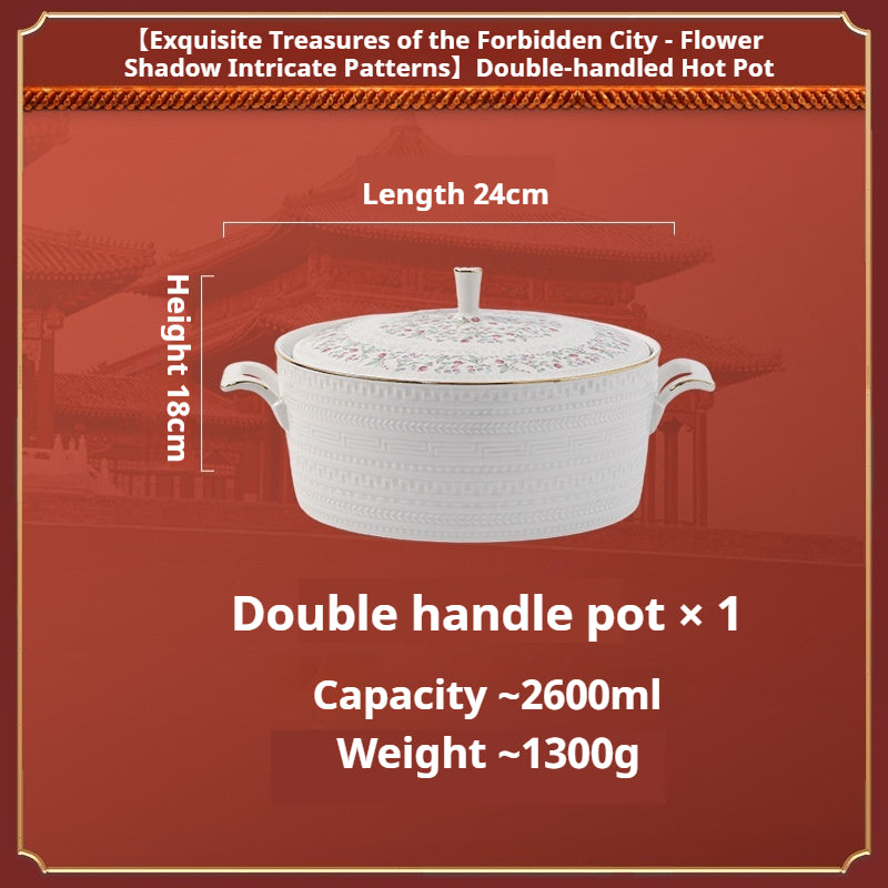 Taipei National Palace Museum Cultural and Creative Jingdezhen Ceramic Tableware Gift Set Custom Housewarming New Home Bowl and Plate Set for Home Use