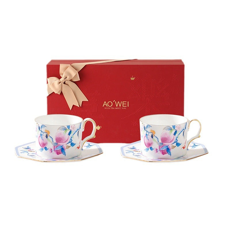 Jingdezhen Source Factory Holiday Gift Set Afternoon Tea Coffee Cup Saucer Tea Set Mug Milk Tea Cup