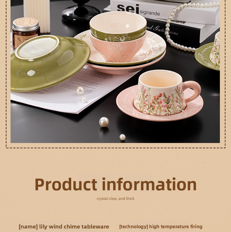 French Ceramic Tableware Set High-Value Bowl Plate Dish Single Person Dining Set Housewarming Gift Wedding Gift Souvenir