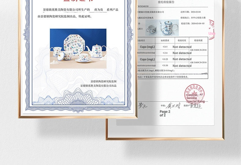 Jingdezhen Ceramic Custom Cup Saucer Teapot Teacup Afternoon Tea Set Housewarming Gift Coffee Cup Set Gift Box