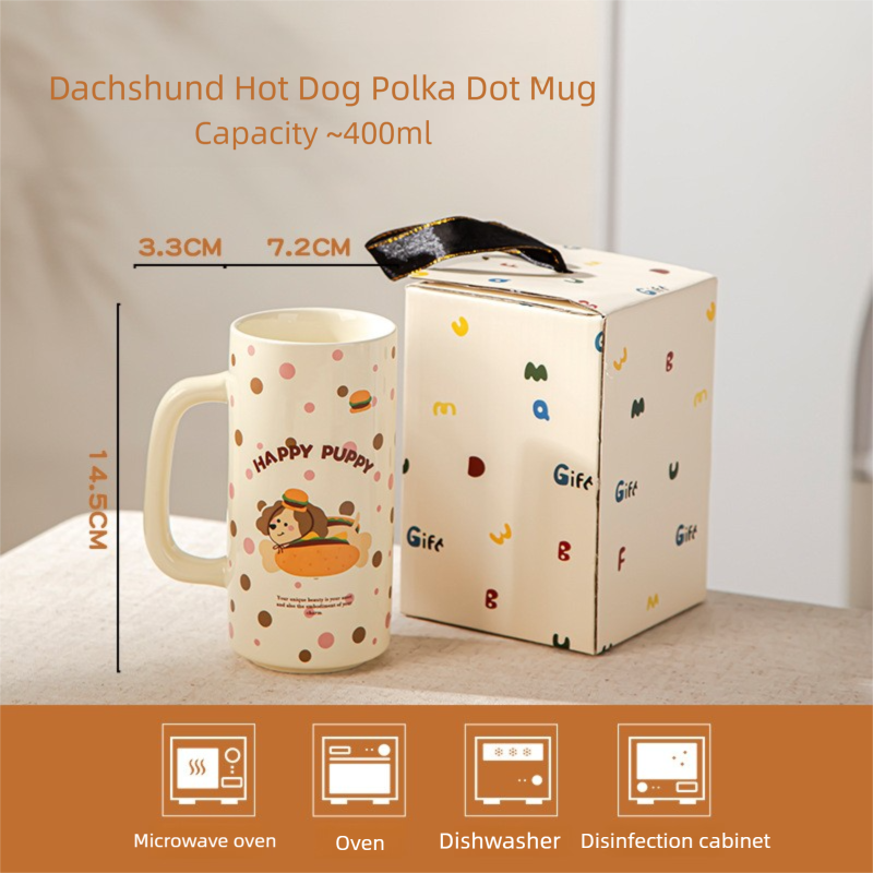 Cartoon Ceramic Underglaze Color Mug Customized for Girls High-Value Home Drinking Cup Large Capacity Birthday Gift