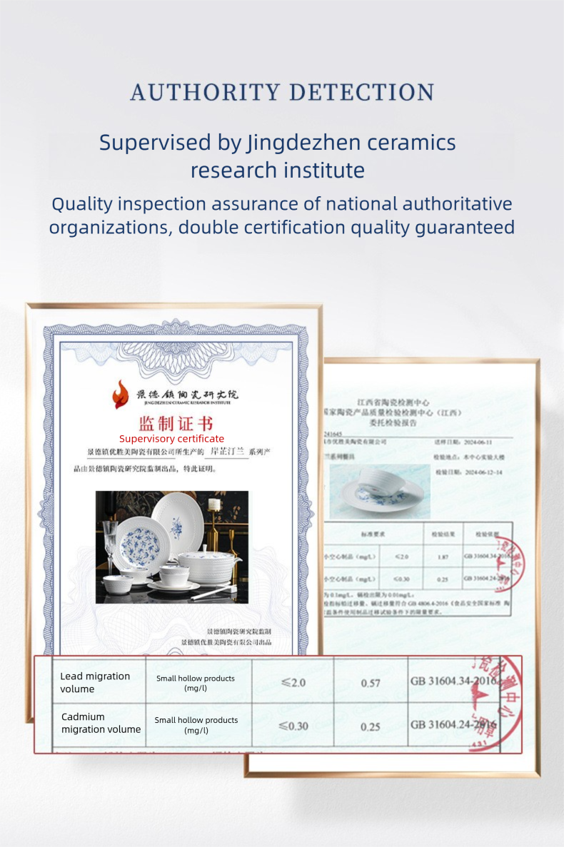 Taipei National Palace Museum Cultural and Creative Collaboration Ceramic Bowl and Plate Set Household Tableware Set Bowl and Plate Jingdezhen Bowl Set Housewarming
