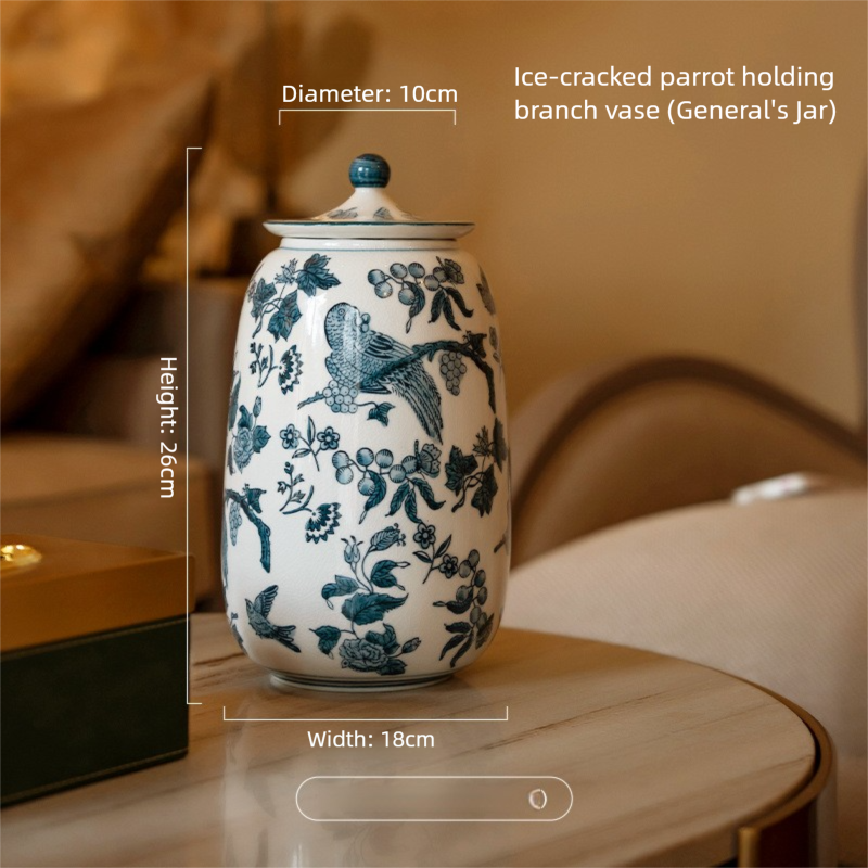Large Ceramic Vase Manufacturer Light Luxury Blue and White Pastel Craft Porcelain Vase Customization Jingdezhen Decorative Ornament