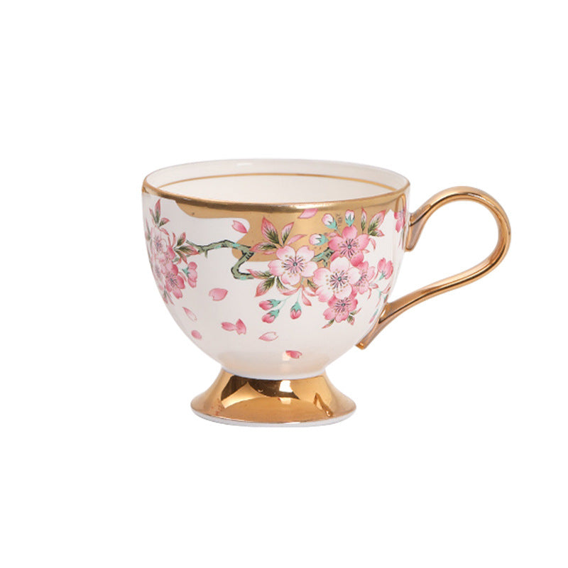 Jingdezhen Ceramic Coffee Cup Custom High-Value Retro Floral Cup and Saucer Set Housewarming Gift Birthday Present