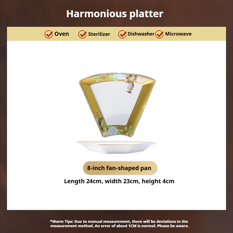 Jingdezhen Ceramic Custom New Year Reunion Platter Set Bowl Household Bowlware Tableware Set New Year's Eve Dinner Bowl Plate