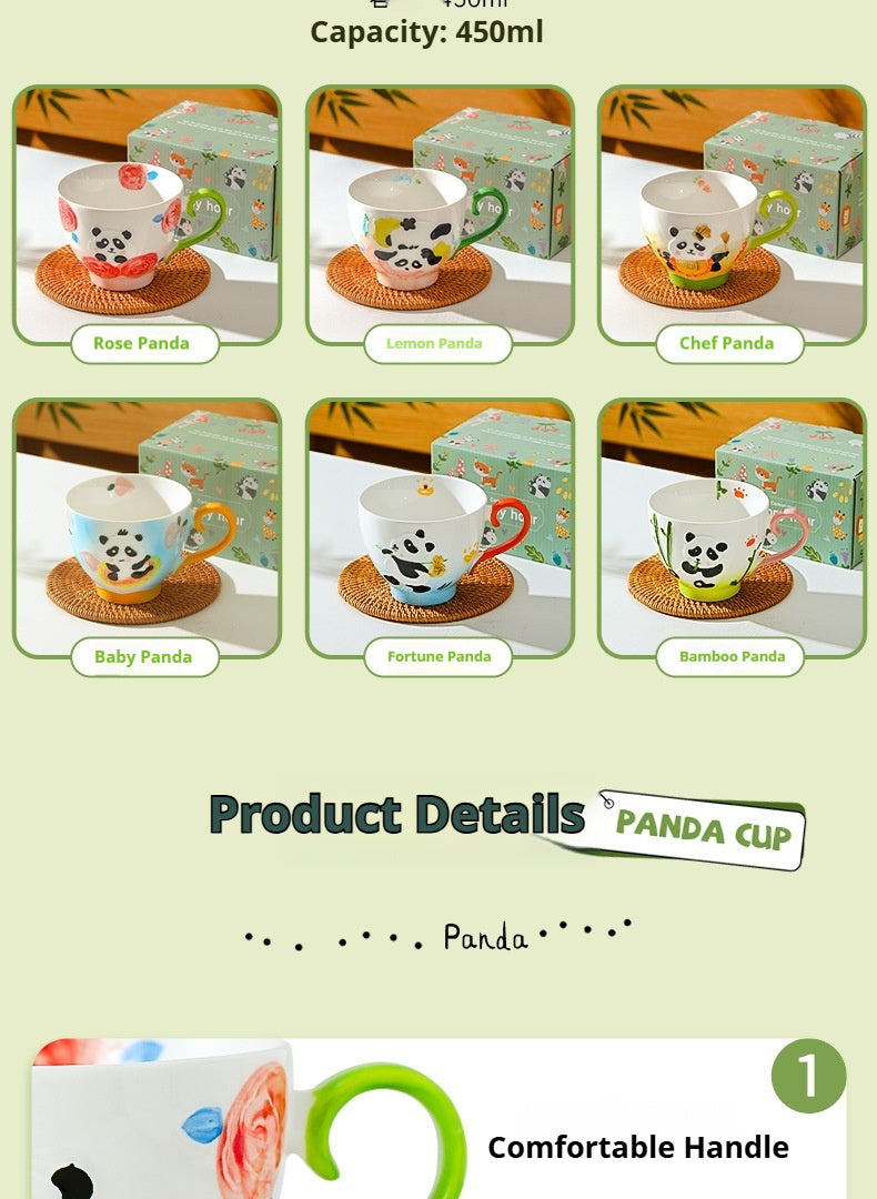 Large-capacity underglaze-painted coffee cup and milk cup