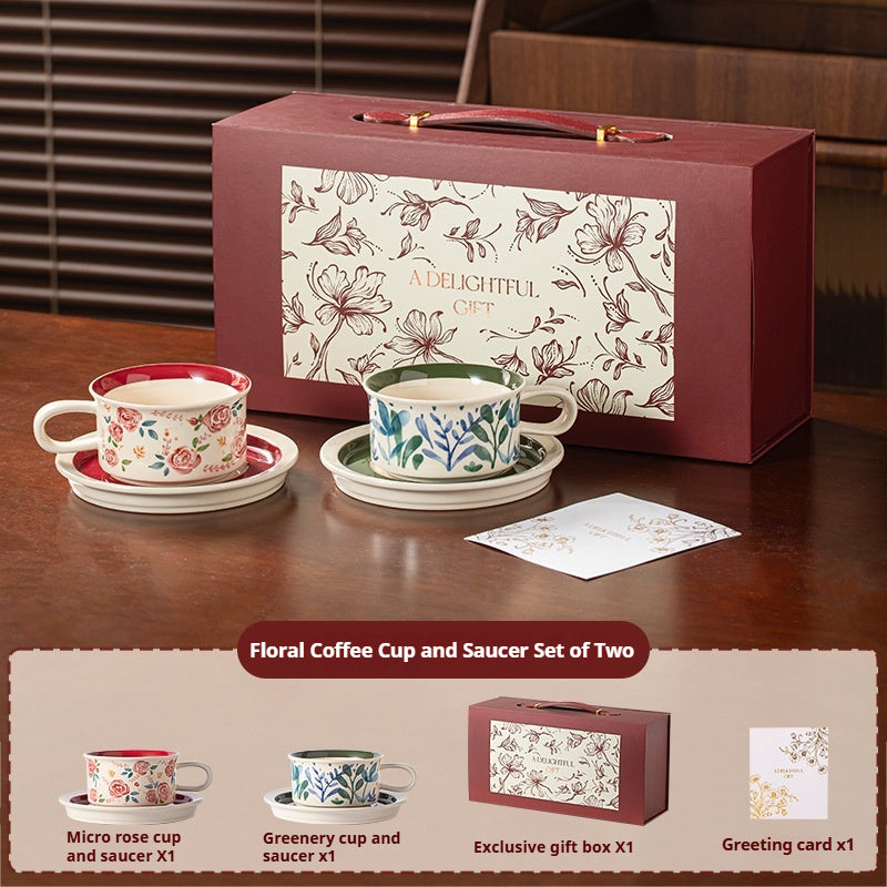 Coffee Cup with Saucer Gift Set for Gifting, Souvenirs, Birthday Gifts, Coffee Set, Housewarming Ceramic Gifts, Afternoon Tea