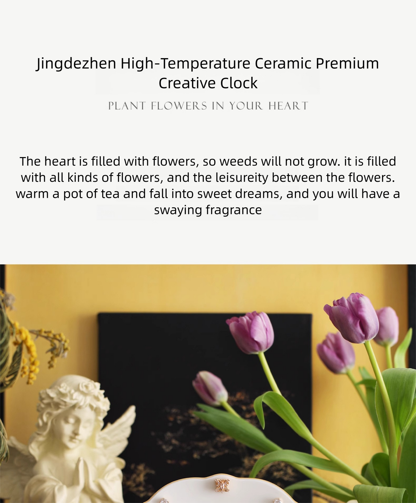 Jingdezhen High-Temperature Ceramic High-End Creative Clock Dial High-Value Birthday Gift Light Luxury Cultural and Creative Gift Souvenir