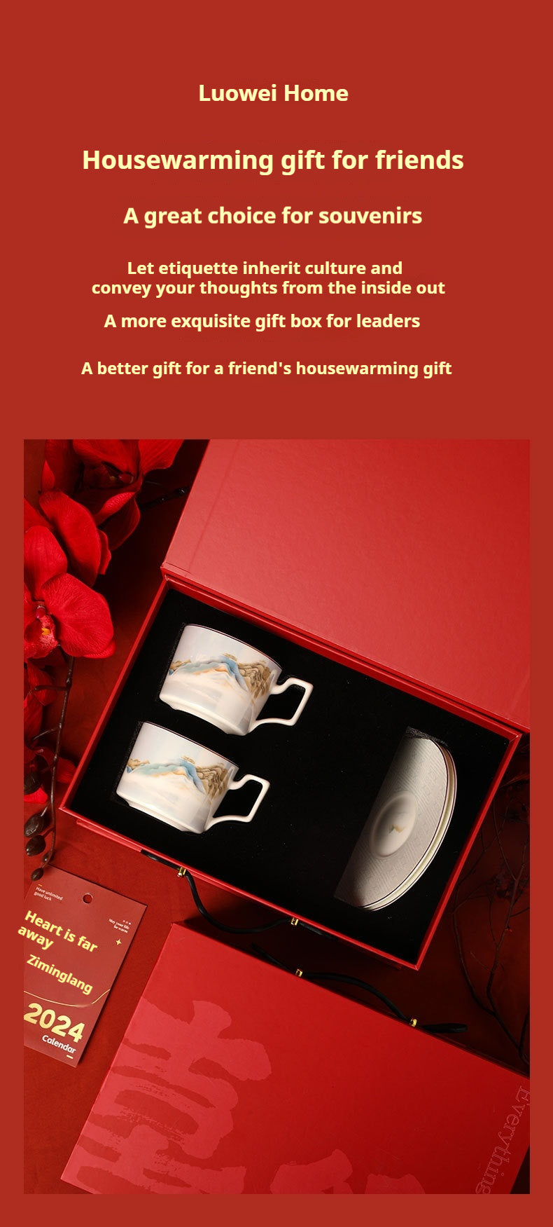 Jingdezhen Ceramic Coffee Cup Set Customized Afternoon Tea Gift High-Value Dragon Boat Festival Gift Wedding Favor