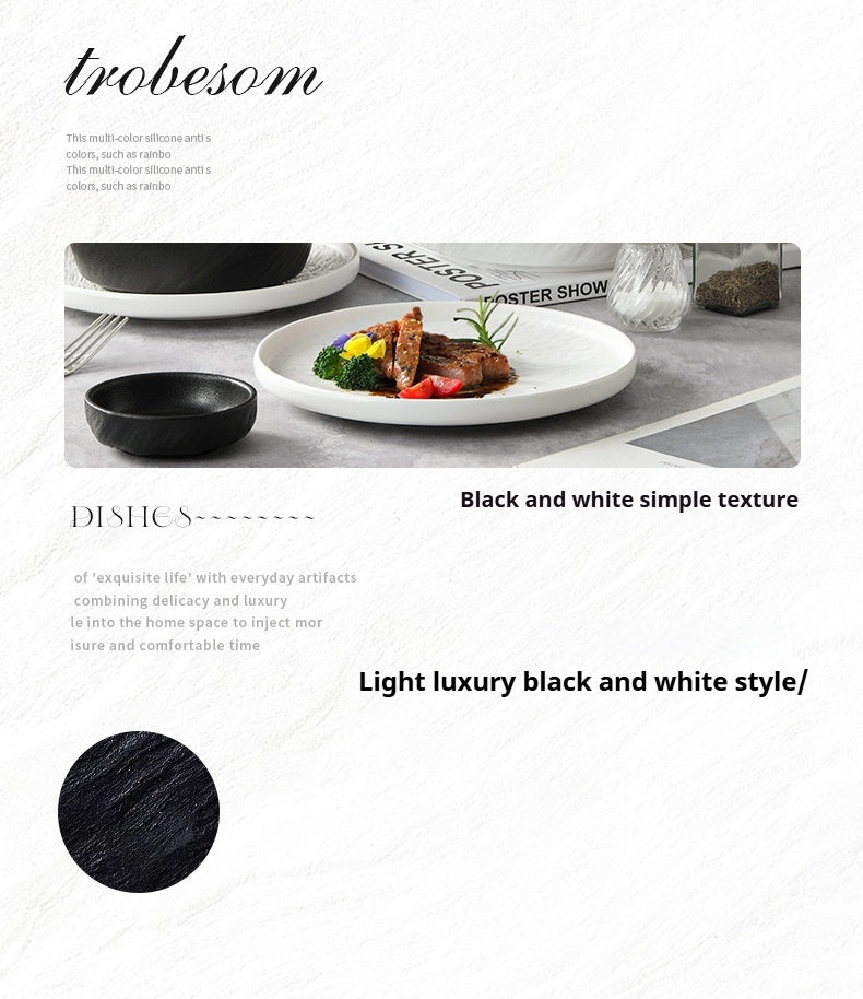 Underglaze Color Tableware Set Source Factory Custom 2024 New High-end Bowl Set Light Luxury Bowl and Plate Set for Home Use