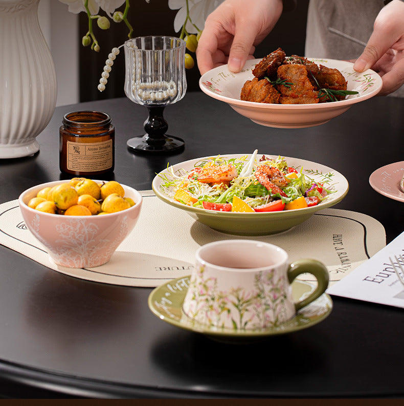 French Ceramic Tableware Set High-Value Bowl Plate Dish Single Person Dining Set Housewarming Gift Wedding Gift Souvenir
