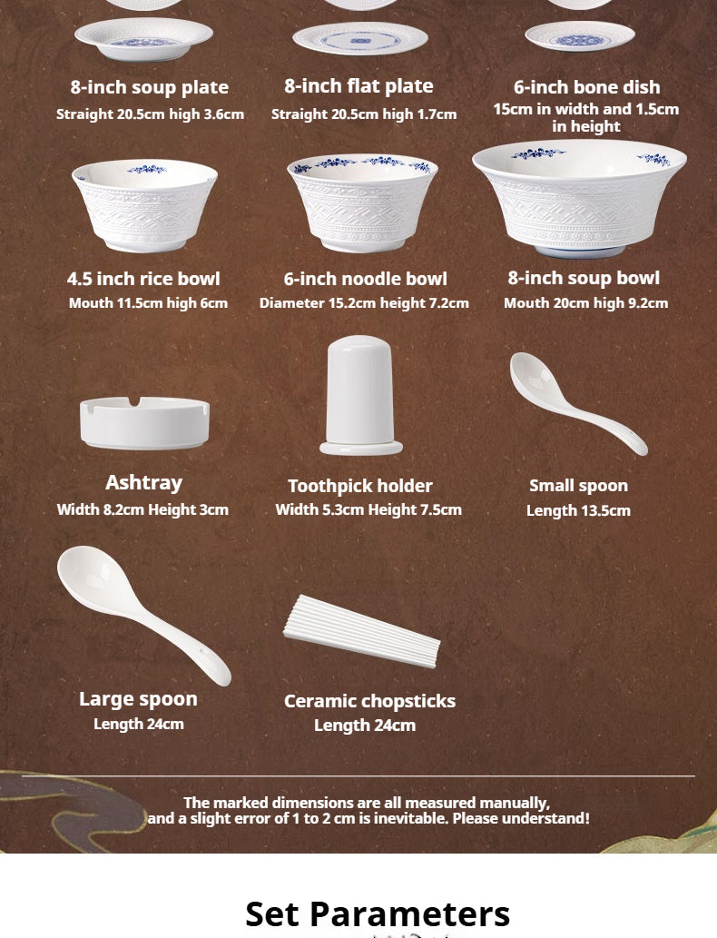 Dunhuang Cultural and Creative Jingdezhen Bone China Tableware Gift Set Custom Underglaze Color Bowl and Plate Set for Home Housewarming Gift