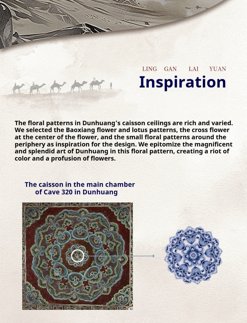 Dunhuang Cultural and Creative Jingdezhen Bone China Tableware Gift Set Custom Underglaze Color Bowl and Plate Set for Home Housewarming Gift