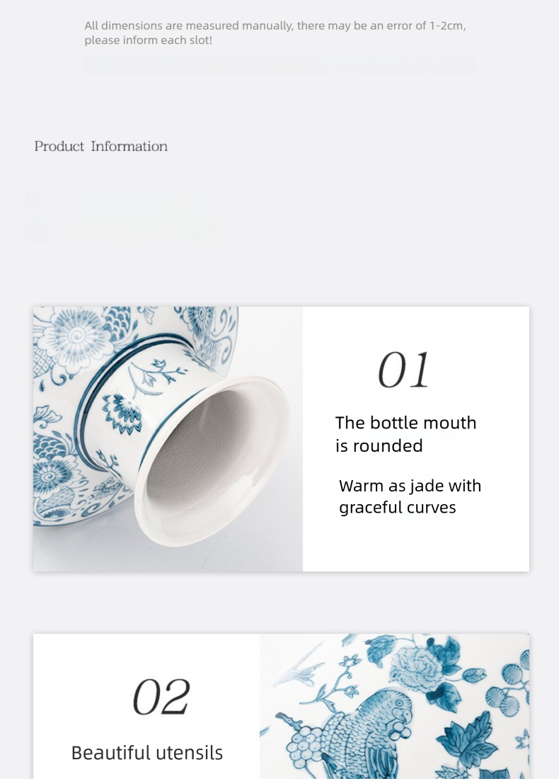 Large Ceramic Vase Manufacturer Light Luxury Blue and White Pastel Craft Porcelain Vase Customization Jingdezhen Decorative Ornament