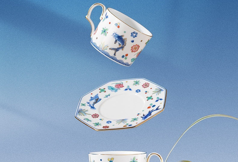 Jingdezhen Ceramic Custom Cup Saucer Teapot Teacup Afternoon Tea Set Housewarming Gift Coffee Cup Set Gift Box