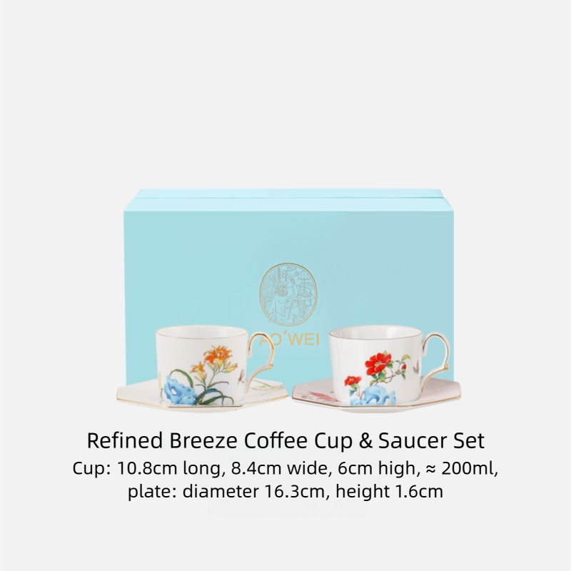 Jingdezhen High White Porcelain Coffee Cup and Saucer Custom Set Gift Box Afternoon Tea Set High Aesthetic Gift