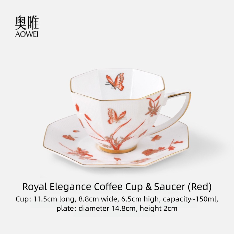 Jingdezhen High White Porcelain Coffee Cup and Saucer Custom Set Gift Box Afternoon Tea Set High Aesthetic Gift