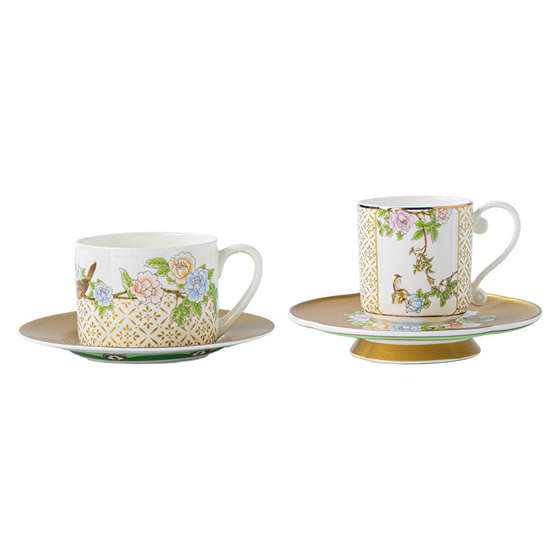 Qinsehe Ming Bone China Light Luxury Ceramic High-end Afternoon Tea Coffee Cup Set with Cup Saucer Wholesale Gift