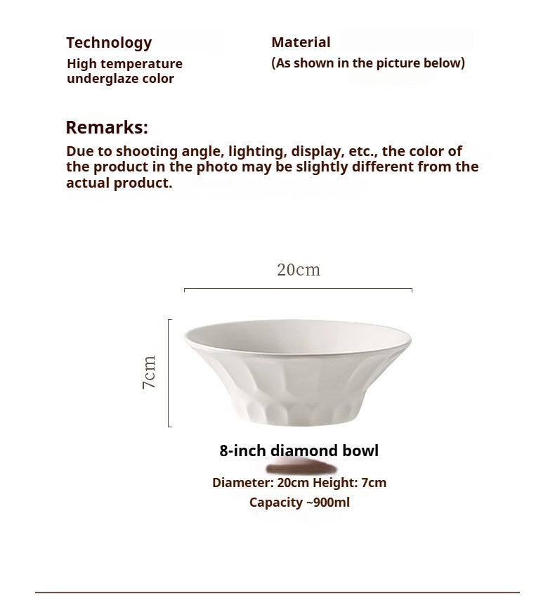 Household ceramic multi-purpose large bowl
