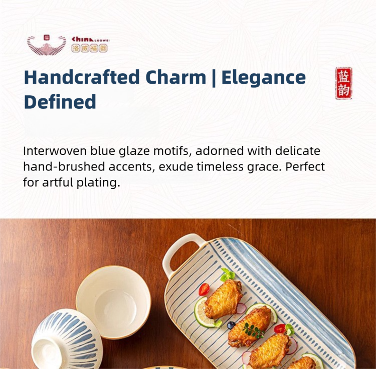 Minimalist Underglaze Ceramic Tableware Bowl and Plate Set Household Especially Beautiful Rice Bowl Deep Soup Plate Wholesale