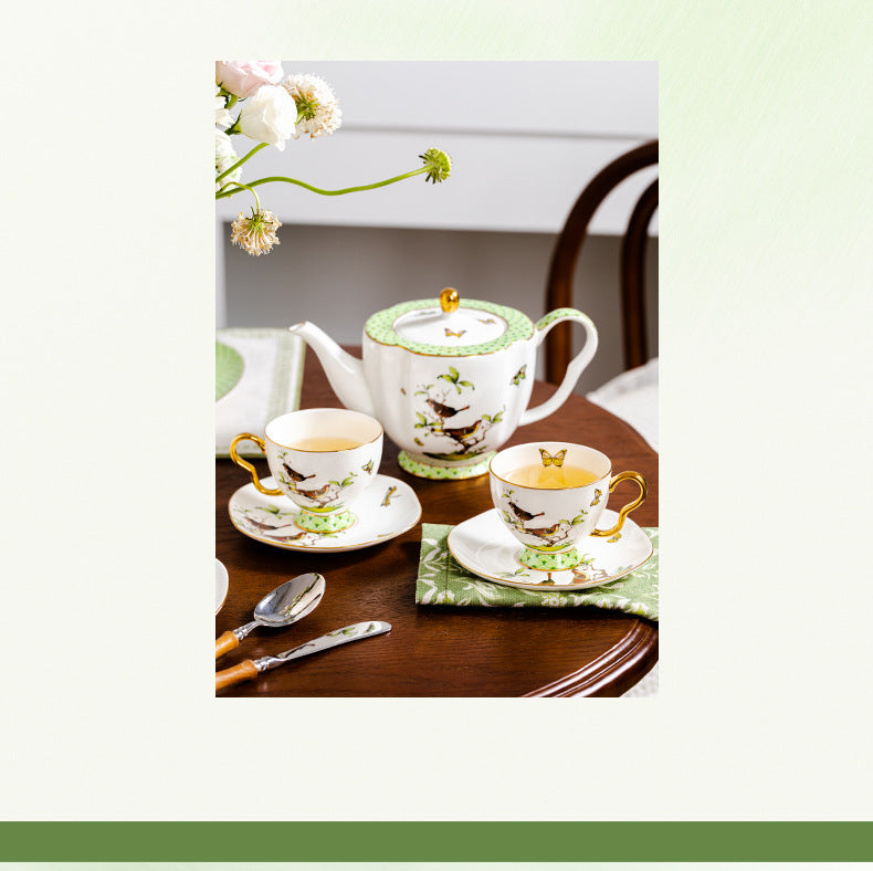 Jingdezhen Ceramic Coffee Cup and Saucer Set High-end Matching Cups Wedding Gift Afternoon Tea Mug Cup Gift Box Set