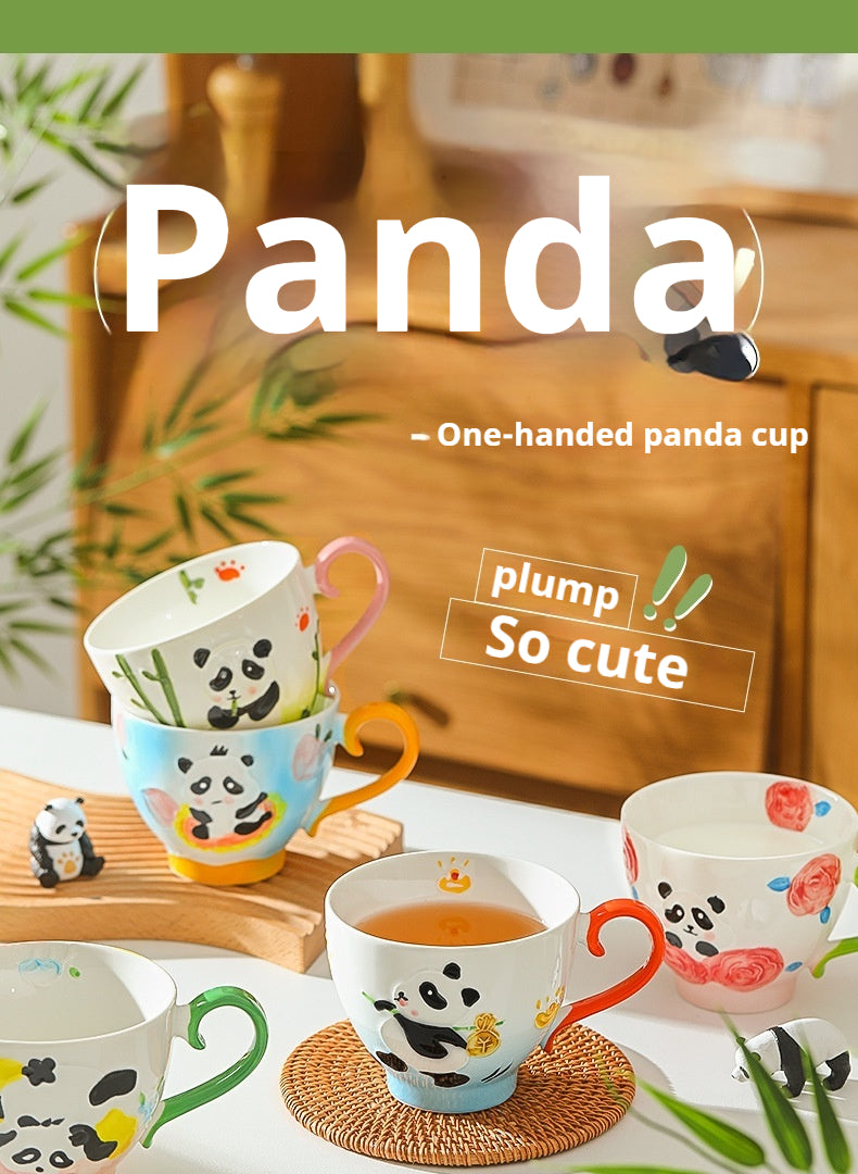 Large-capacity underglaze-painted coffee cup and milk cup