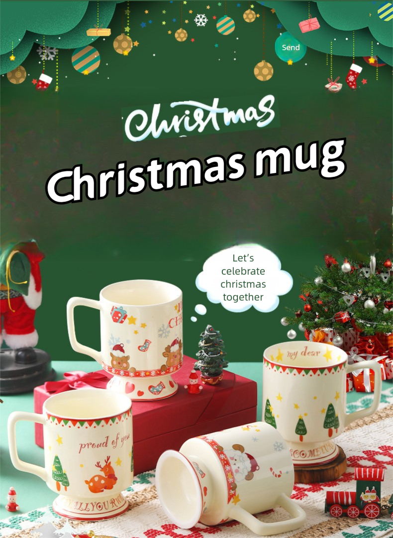 Cute Mug Breakfast Cup Household Drinking Cup High-Value Couple Matching Cup New Wedding Birthday Gift Goblet