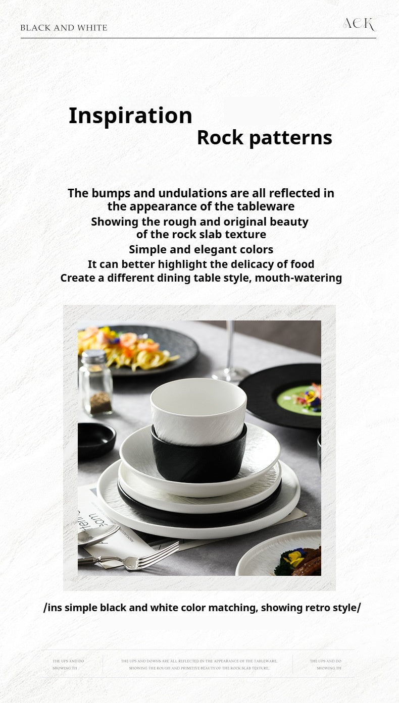 Underglaze Color Tableware Set Source Factory Custom 2024 New High-end Bowl Set Light Luxury Bowl and Plate Set for Home Use