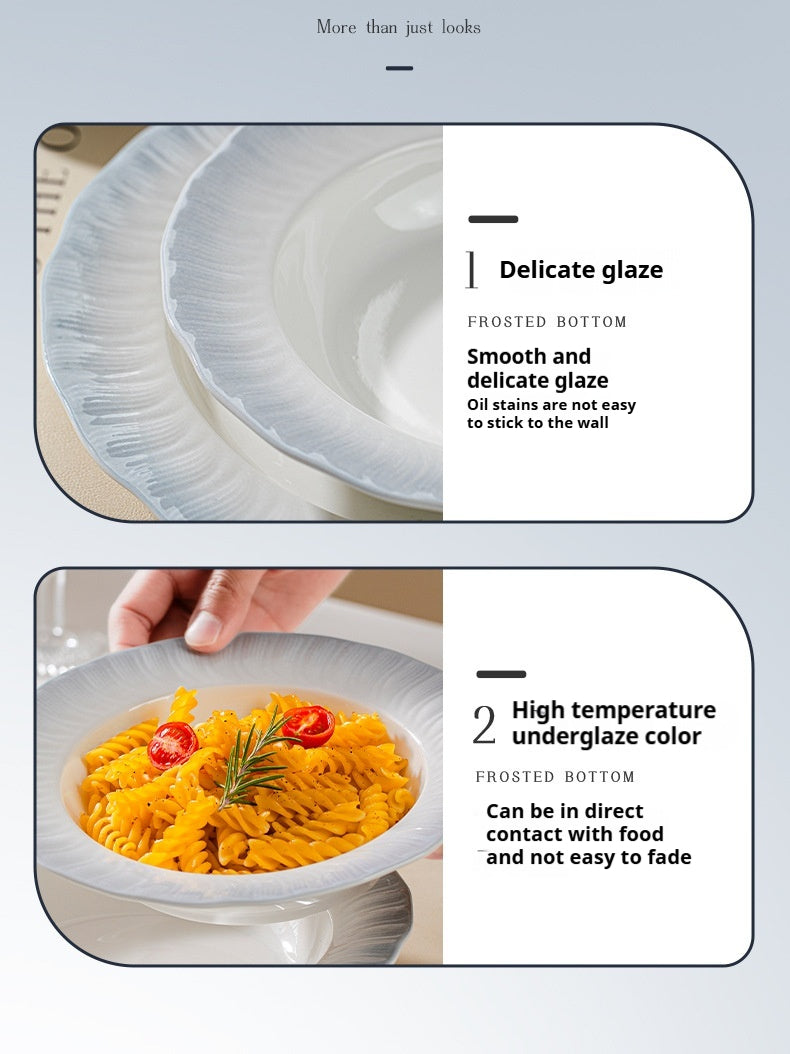Forbidden City Cultural Creative Jingdezhen Ceramic Underglaze Color Tableware High-end Rice Plate