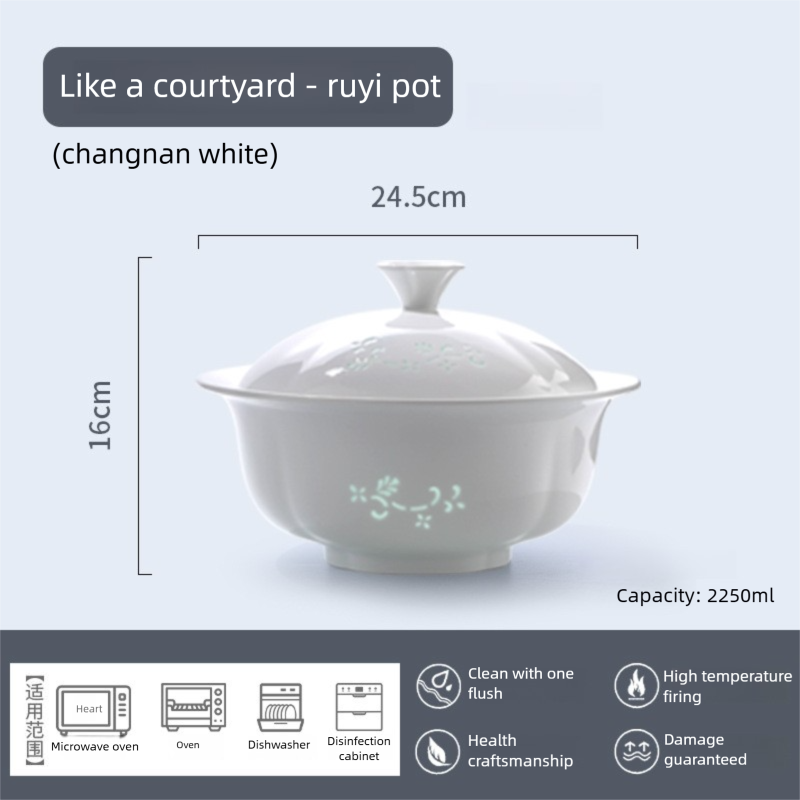 Jingdezhen Linglong Porcelain Tableware Gift Custom New Housewarming Gift Bowl and Plate Set Household Soup Bowl Noodle Bowl