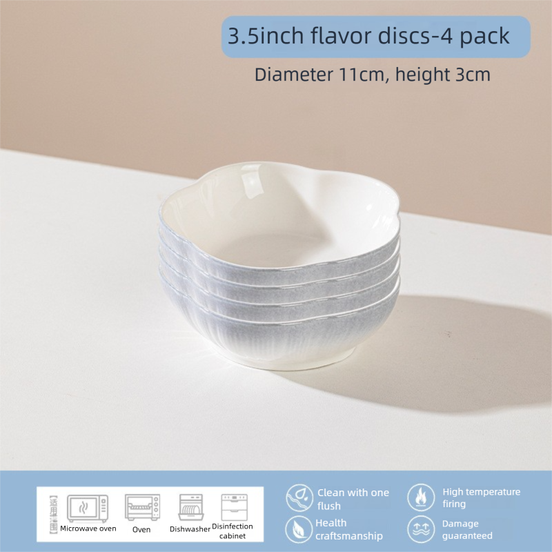 Jingdezhen Ceramic Flavor Plate Custom Home Hot Pot Dipping Sauce Plate Snack Small Plate Dish Plate Pickle Plate Soy Sauce Vinegar Plate