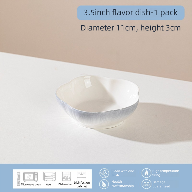 Jingdezhen Ceramic Flavor Plate Custom Home Hot Pot Dipping Sauce Plate Snack Small Plate Dish Plate Pickle Plate Soy Sauce Vinegar Plate
