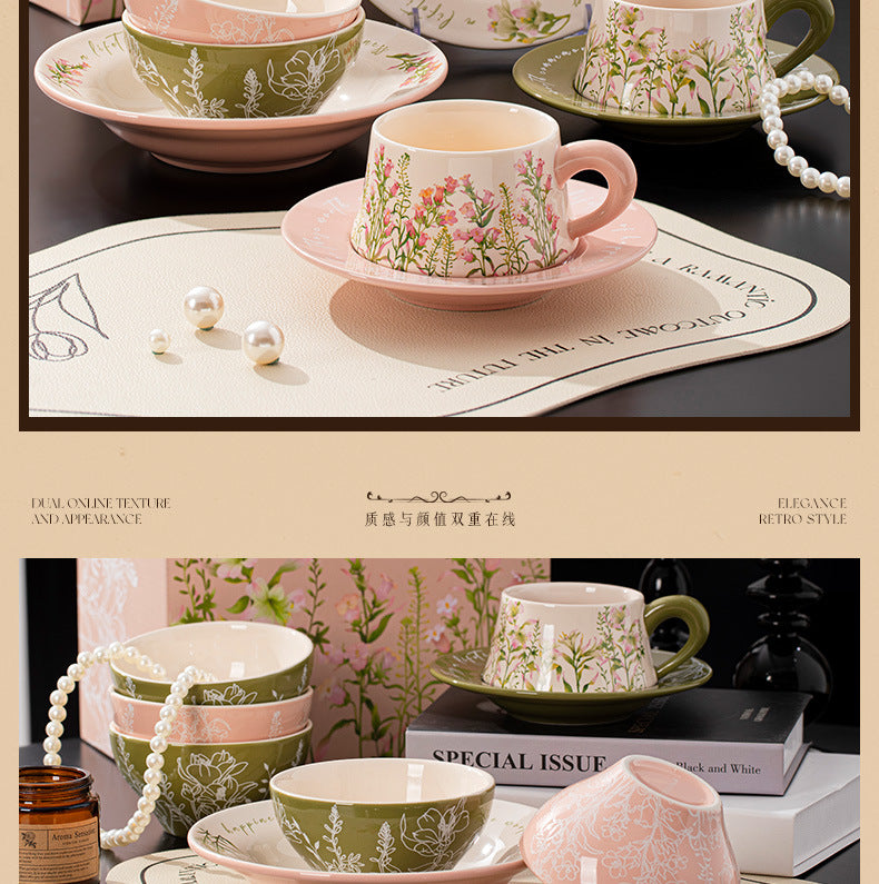 French Ceramic Tableware Set High-Value Bowl Plate Dish Single Person Dining Set Housewarming Gift Wedding Gift Souvenir