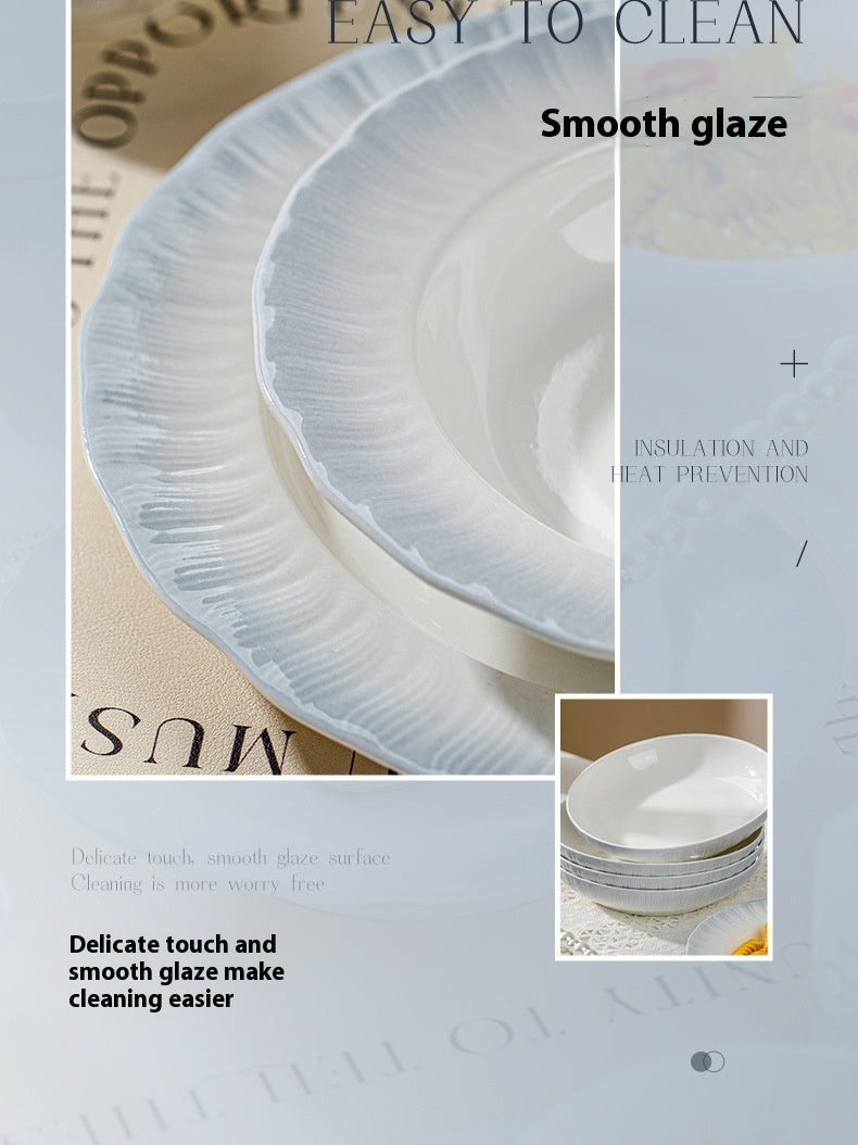 Forbidden City Cultural Creative Jingdezhen Ceramic Underglaze Color Tableware High-end Rice Plate