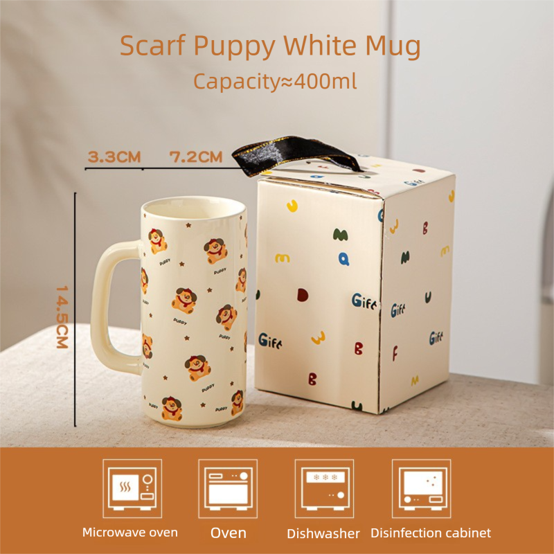 Cartoon Ceramic Underglaze Color Mug Customized for Girls High-Value Home Drinking Cup Large Capacity Birthday Gift