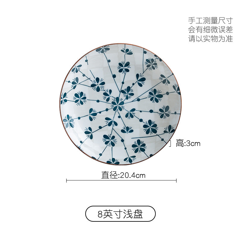 Manufacturer Bowl and Plate Set Household Rice Bowl Single Noodle Bowl Japanese Underglaze Color Soup Bowl Ceramic Bowl Plate Tableware Dish
