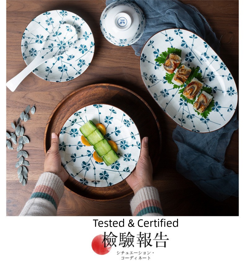 Manufacturer Bowl and Plate Set Household Rice Bowl Single Noodle Bowl Japanese Underglaze Color Soup Bowl Ceramic Bowl Plate Tableware Dish
