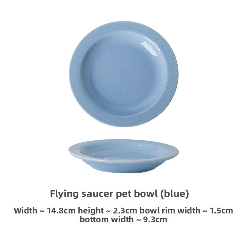 Jingdezhen Ceramic Cat Bowl Pet UFO Bowl Custom Dog Bowl Cat Plate Cat Food Bowl Cat Feeding Bowl Factory Direct