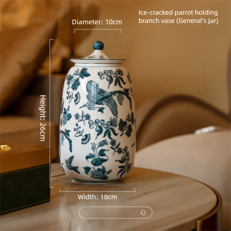 Large Ceramic Vase Manufacturer Light Luxury Blue and White Pastel Craft Porcelain Vase Customization Jingdezhen Decorative Ornament
