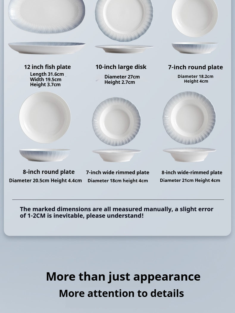 Forbidden City Cultural Creative Jingdezhen Ceramic Underglaze Color Tableware High-end Rice Plate