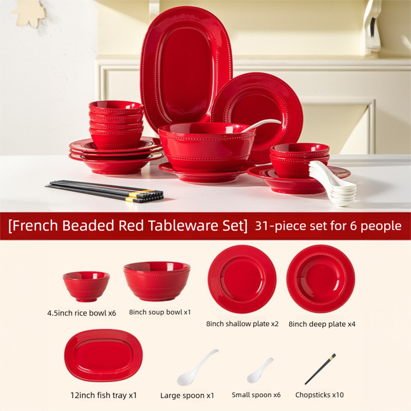 Newlywed Wedding Engagement Gift for Newlyweds Household Tableware Set Housewarming New Home French Relief Bowl Plate Gift Box