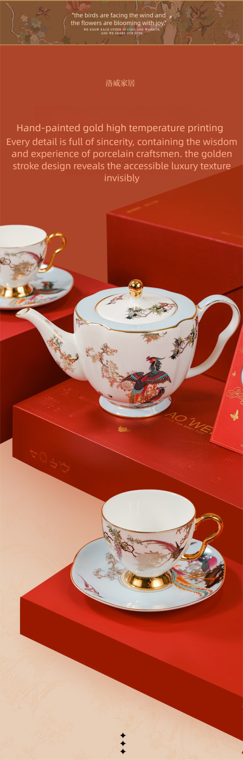 Jingdezhen Ceramic Custom Afternoon Tea Coffee Cup Saucer Tea Set Mug Business Gift Points Redemption Exquisite