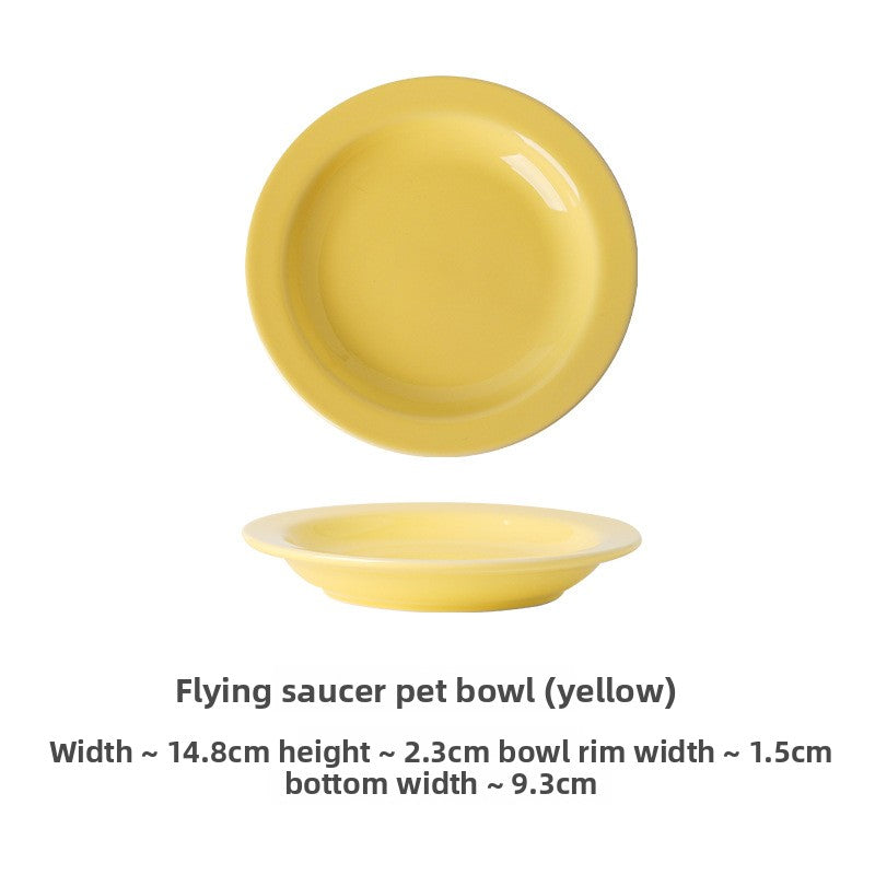 Jingdezhen Ceramic Cat Bowl Pet UFO Bowl Custom Dog Bowl Cat Plate Cat Food Bowl Cat Feeding Bowl Factory Direct