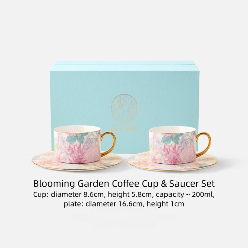 Jingdezhen High White Porcelain Coffee Cup and Saucer Custom Set Gift Box Afternoon Tea Set High Aesthetic Gift