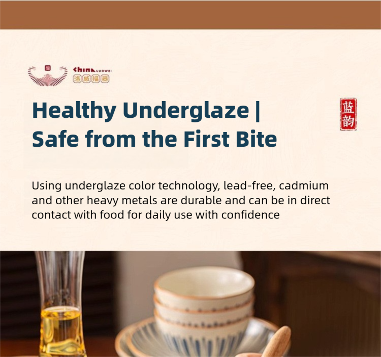 Minimalist Underglaze Ceramic Tableware Bowl and Plate Set Household Especially Beautiful Rice Bowl Deep Soup Plate Wholesale