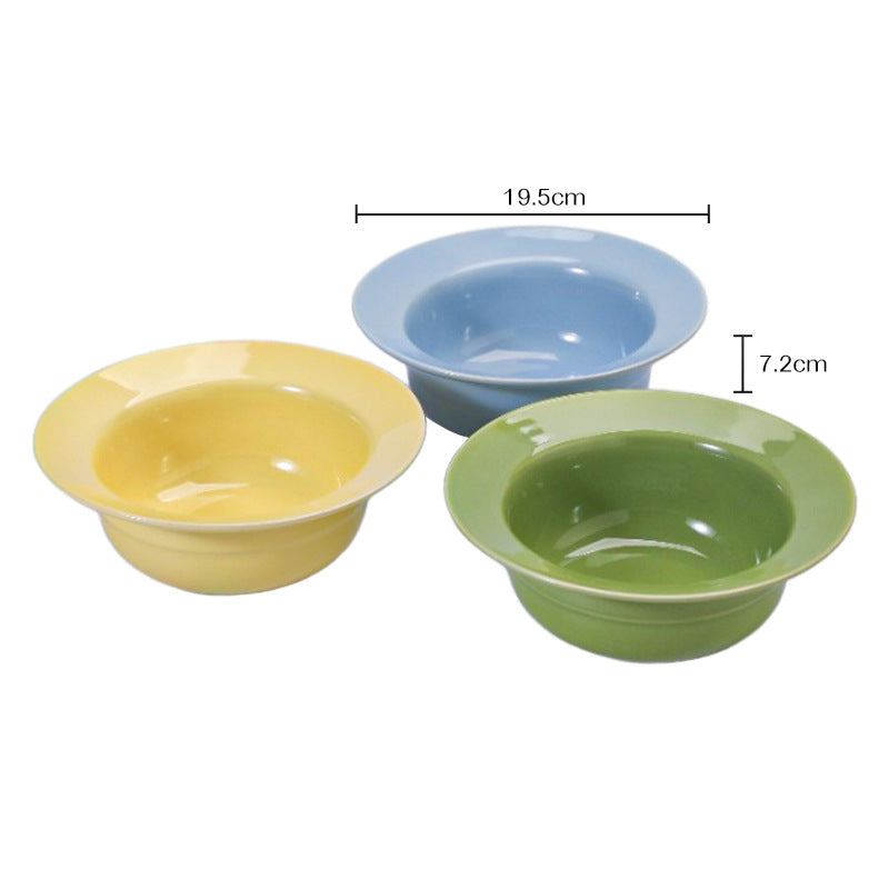 Creative Ceramic Straw Hat Bowl Custom Flying Saucer Cat Bowl Dog Bowl Anti-Spill Pet Bowl Cat Drinking Bowl Small Food Bowl