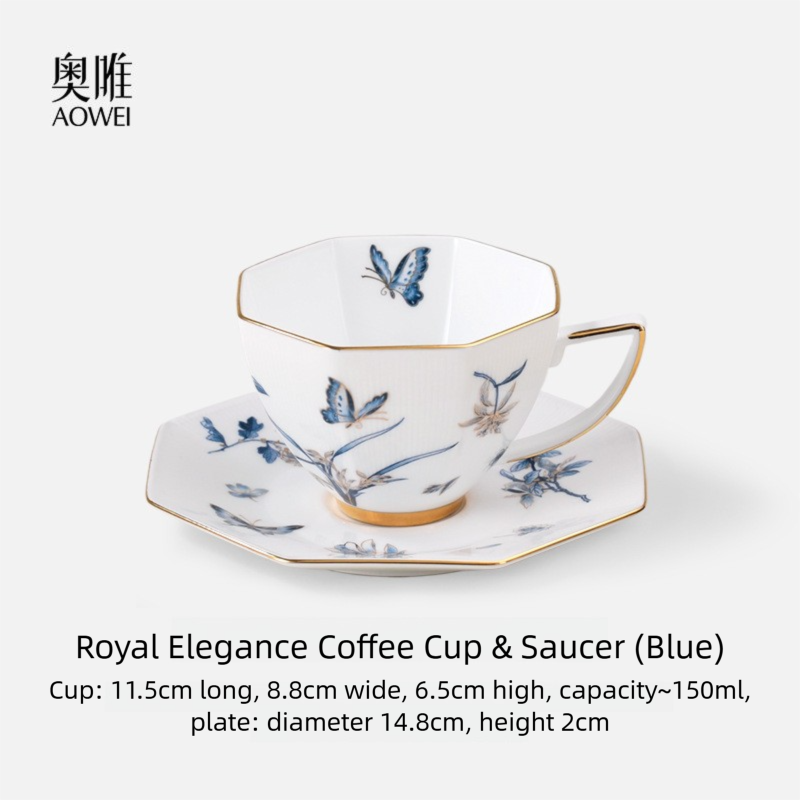 Jingdezhen High White Porcelain Coffee Cup and Saucer Custom Set Gift Box Afternoon Tea Set High Aesthetic Gift