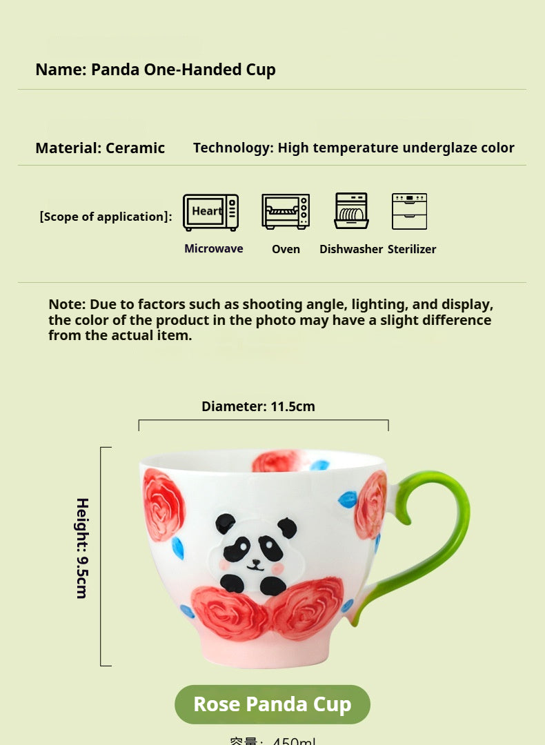 Large-capacity underglaze-painted coffee cup and milk cup